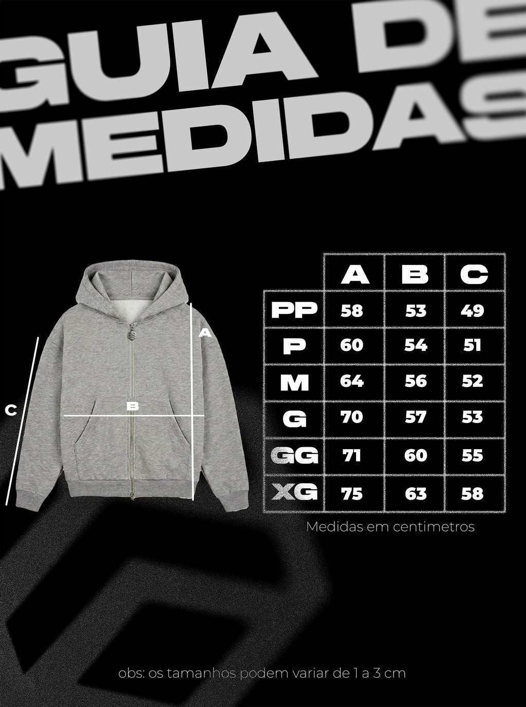 Casaco Double Zip Capuz Duplo Cinza