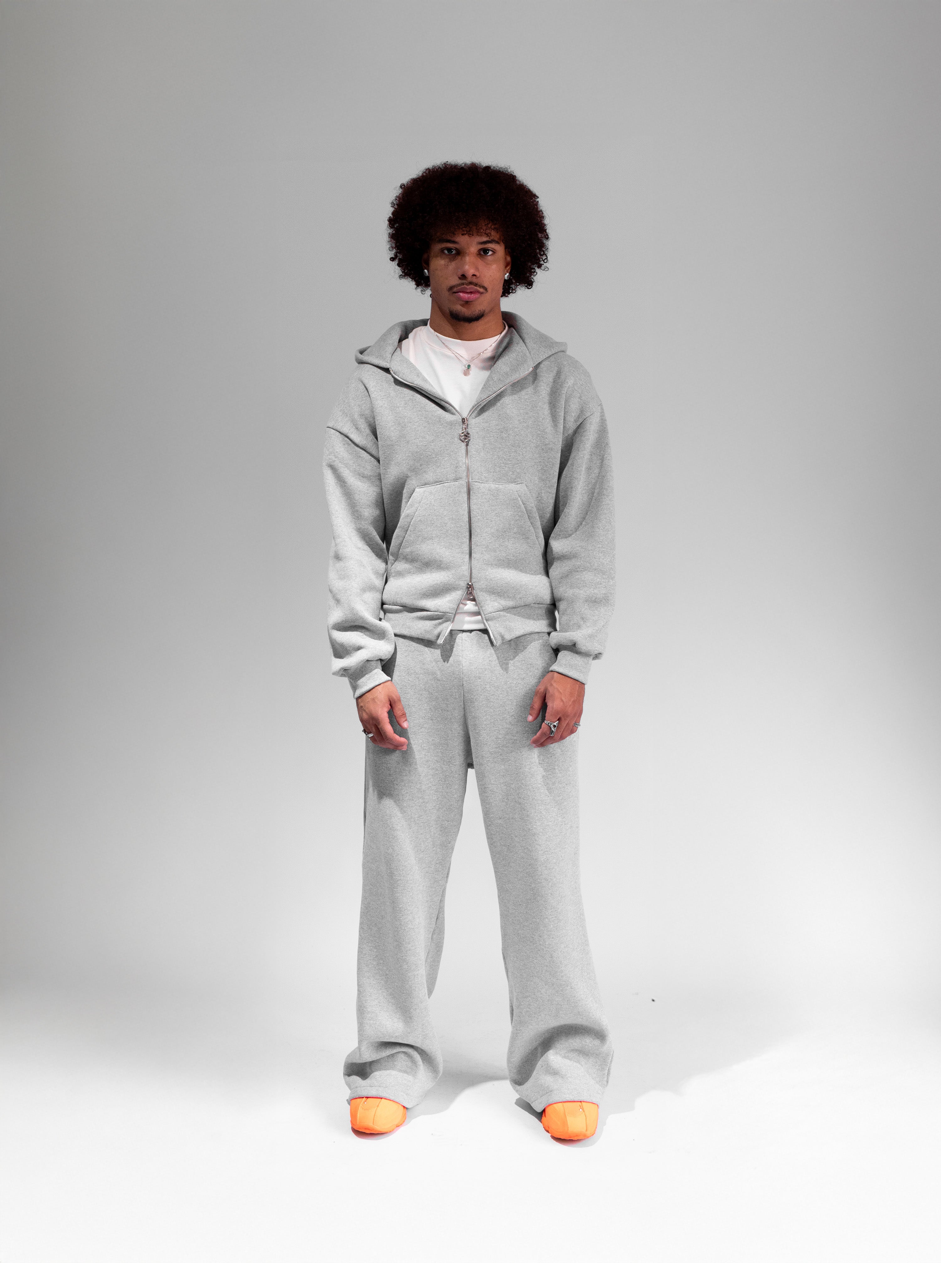 Calça Flare Moletom Cinza