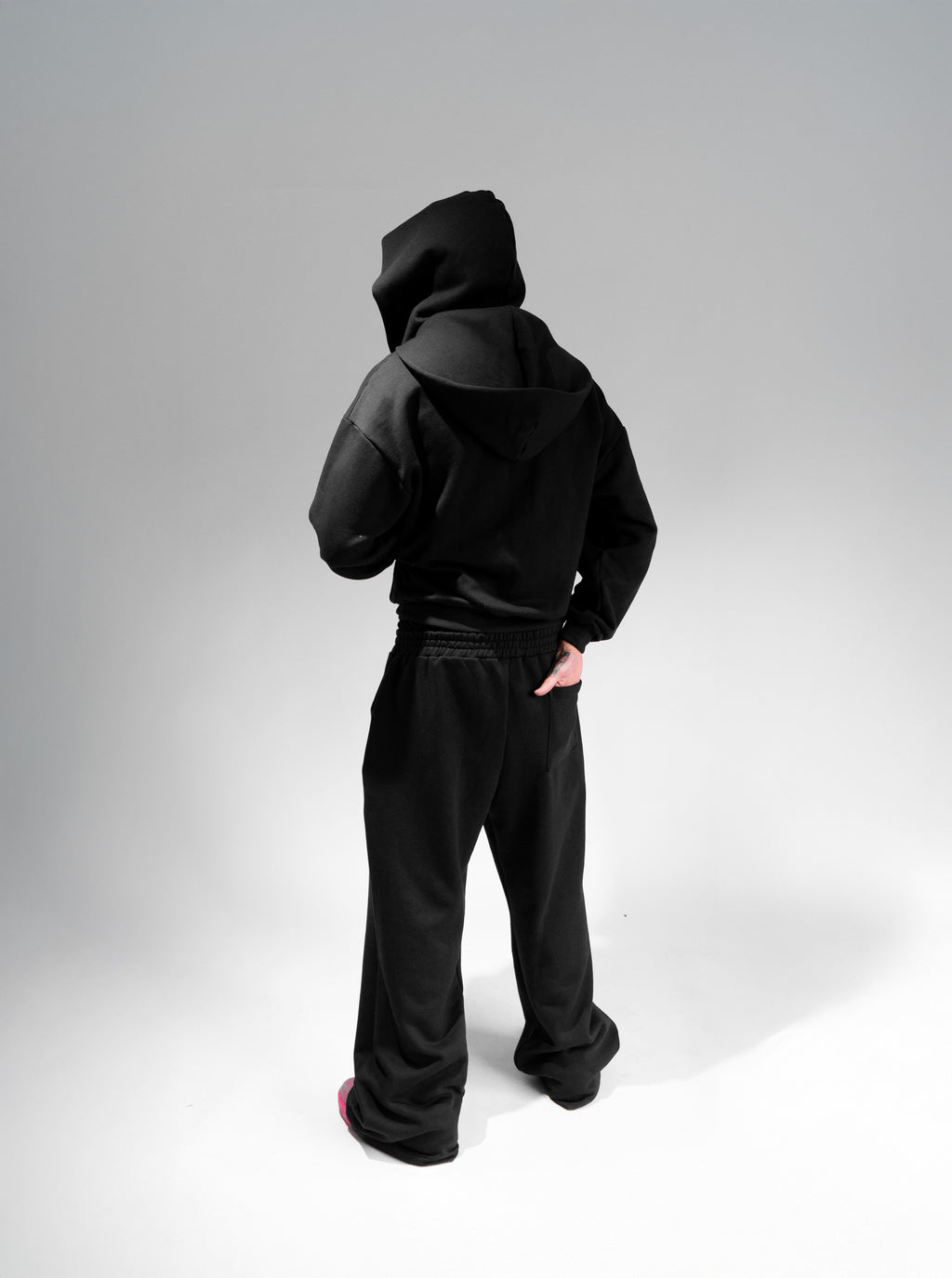Casaco Double Zip Capuz Duplo Preto