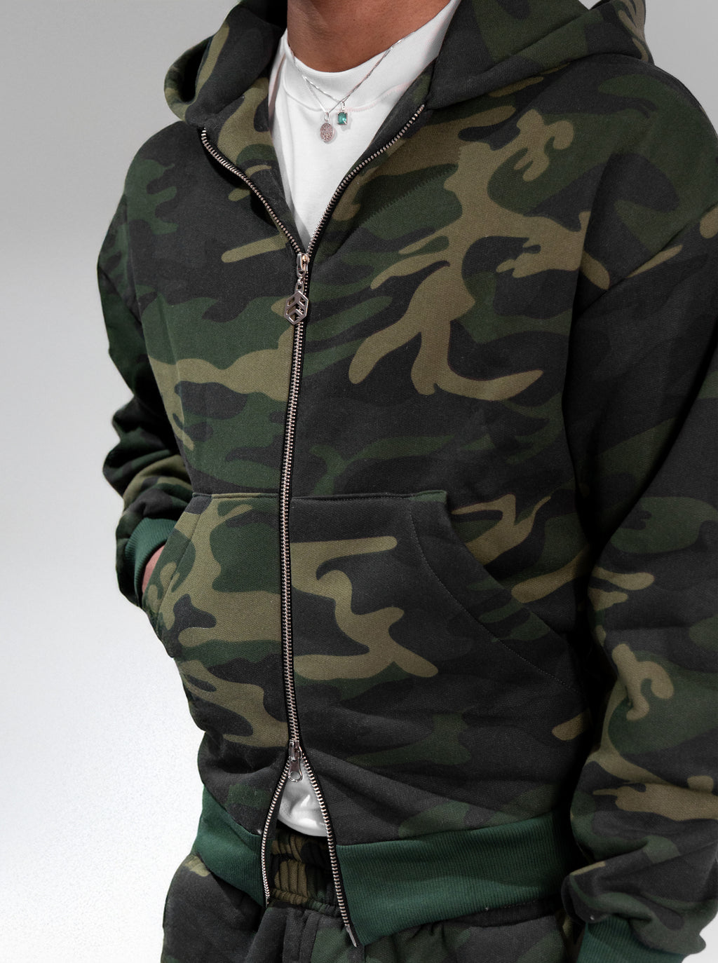 Casaco Double Zip Camuflado