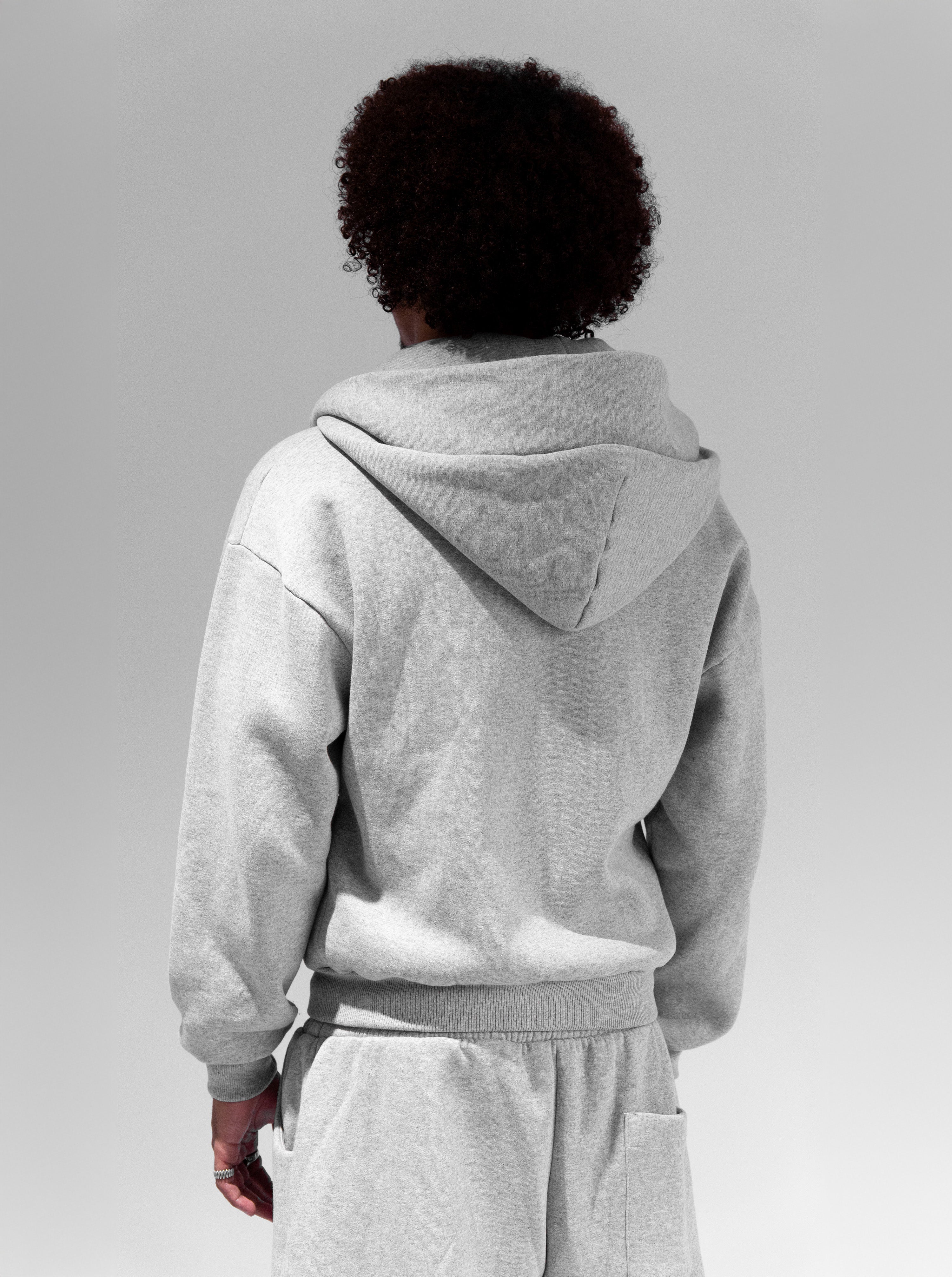 Casaco Double Zip Capuz Duplo Cinza