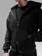 Casaco Double Zip Preto