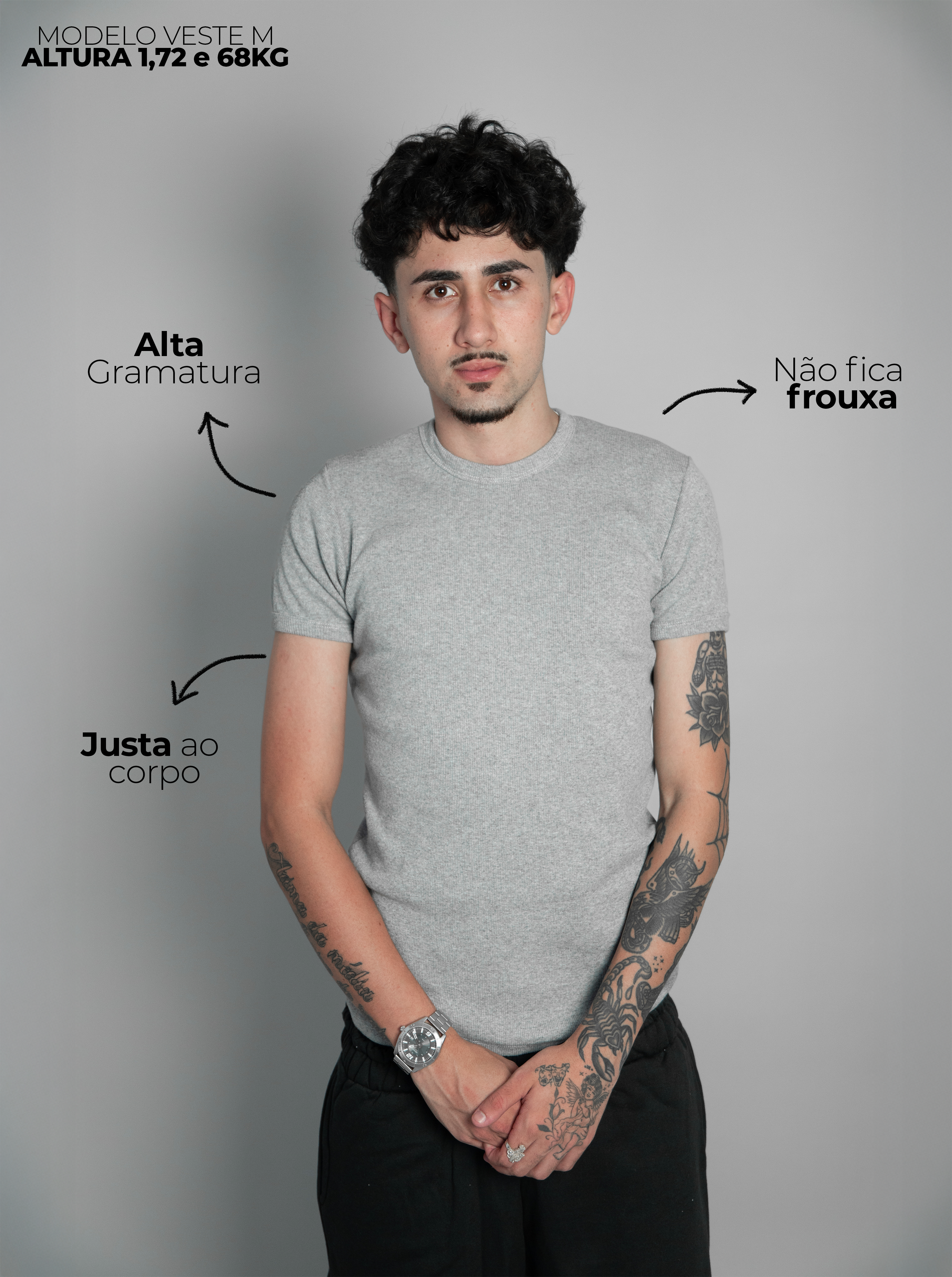 Camiseta Canelada Cinza