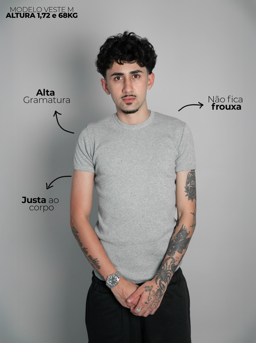 Camiseta Canelada Cinza