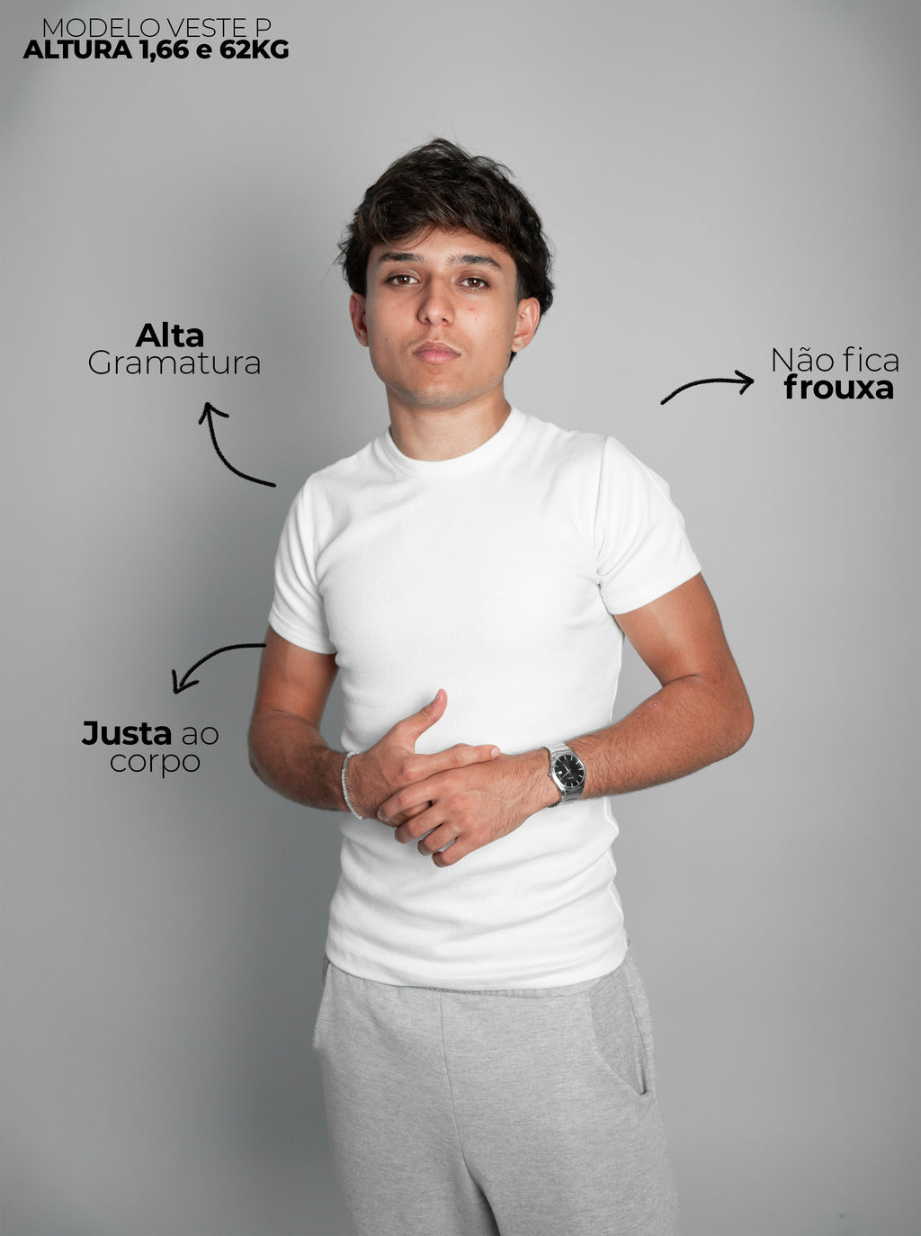 Pack com 4 Camisetas Caneladas