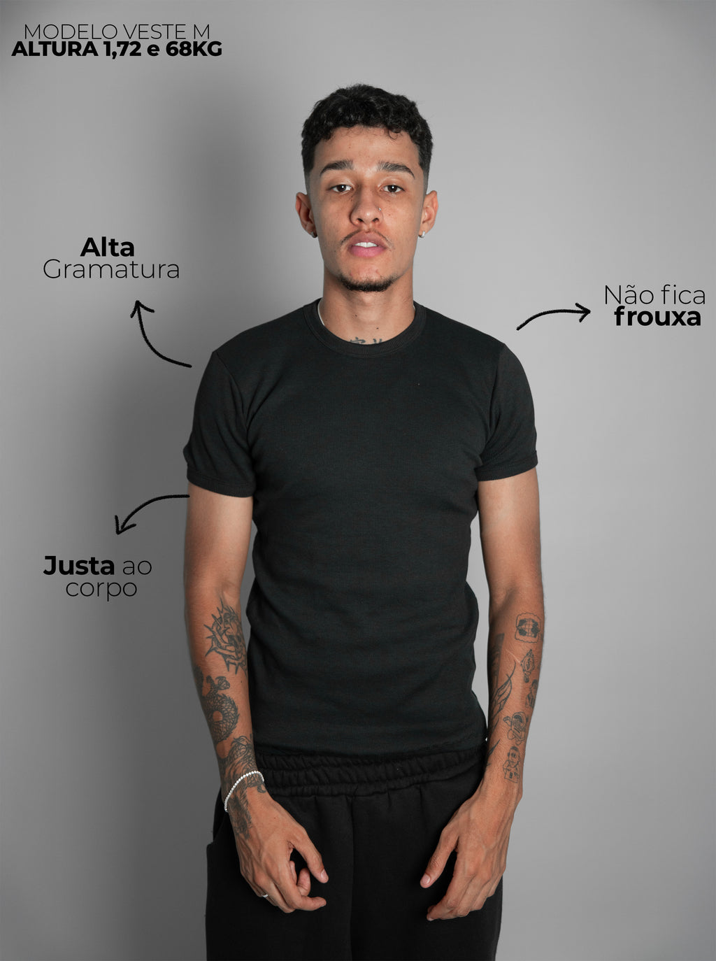 Pack com 4 Camisetas Caneladas