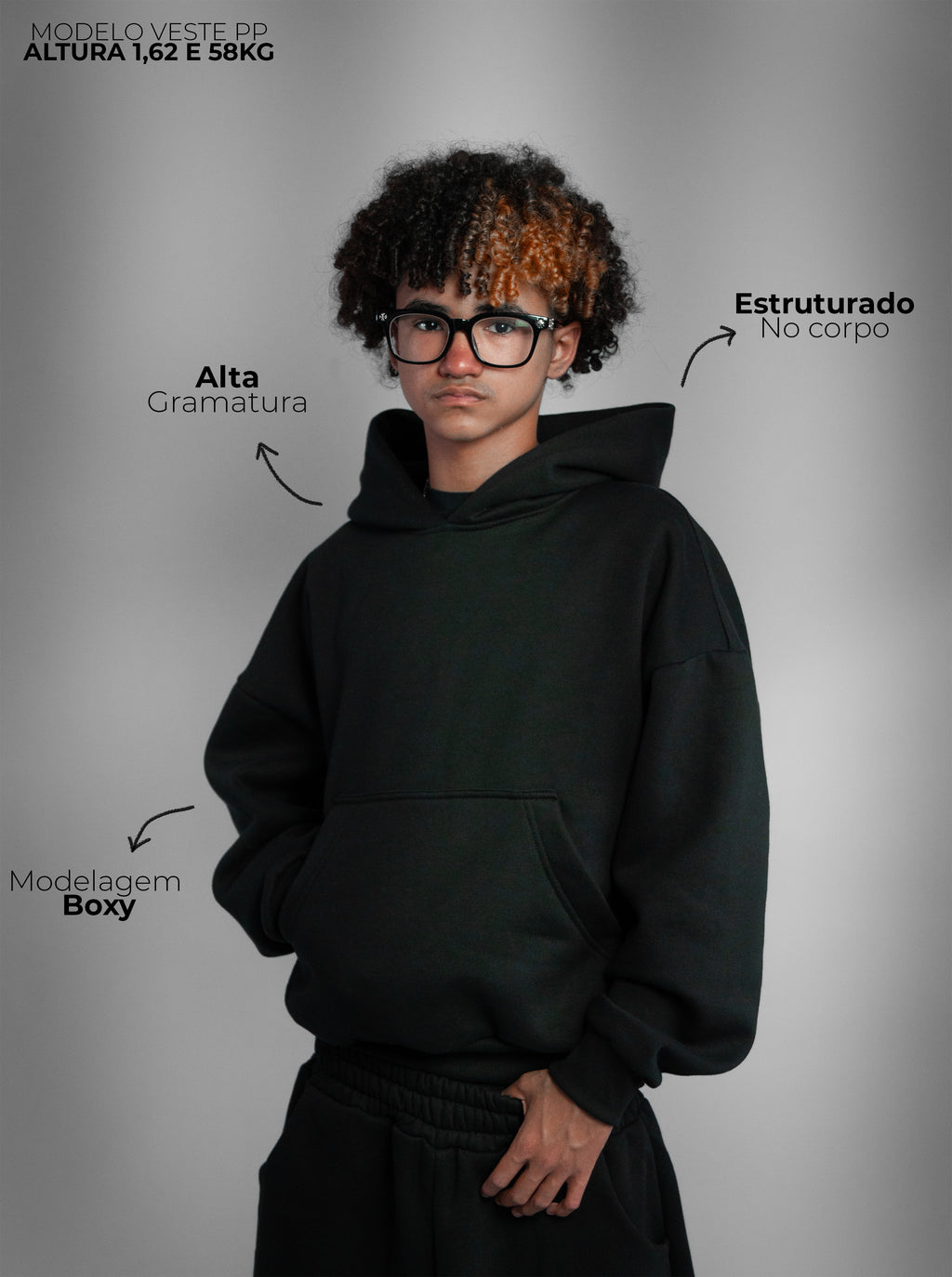 Casaco Boxy Preto
