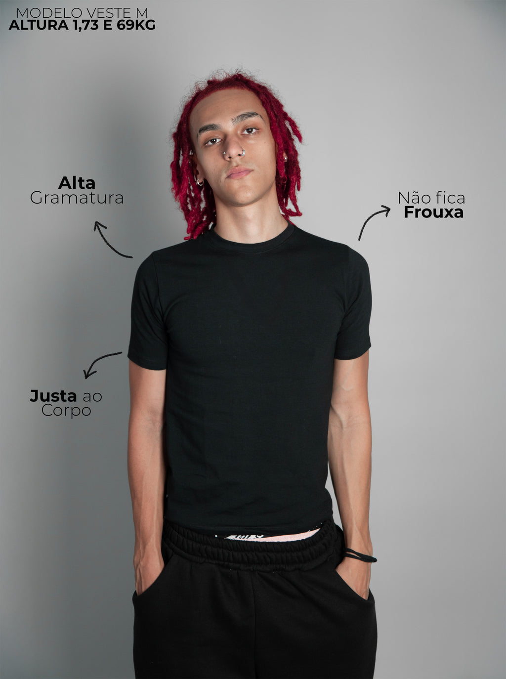 Camiseta Slim Fit Preto