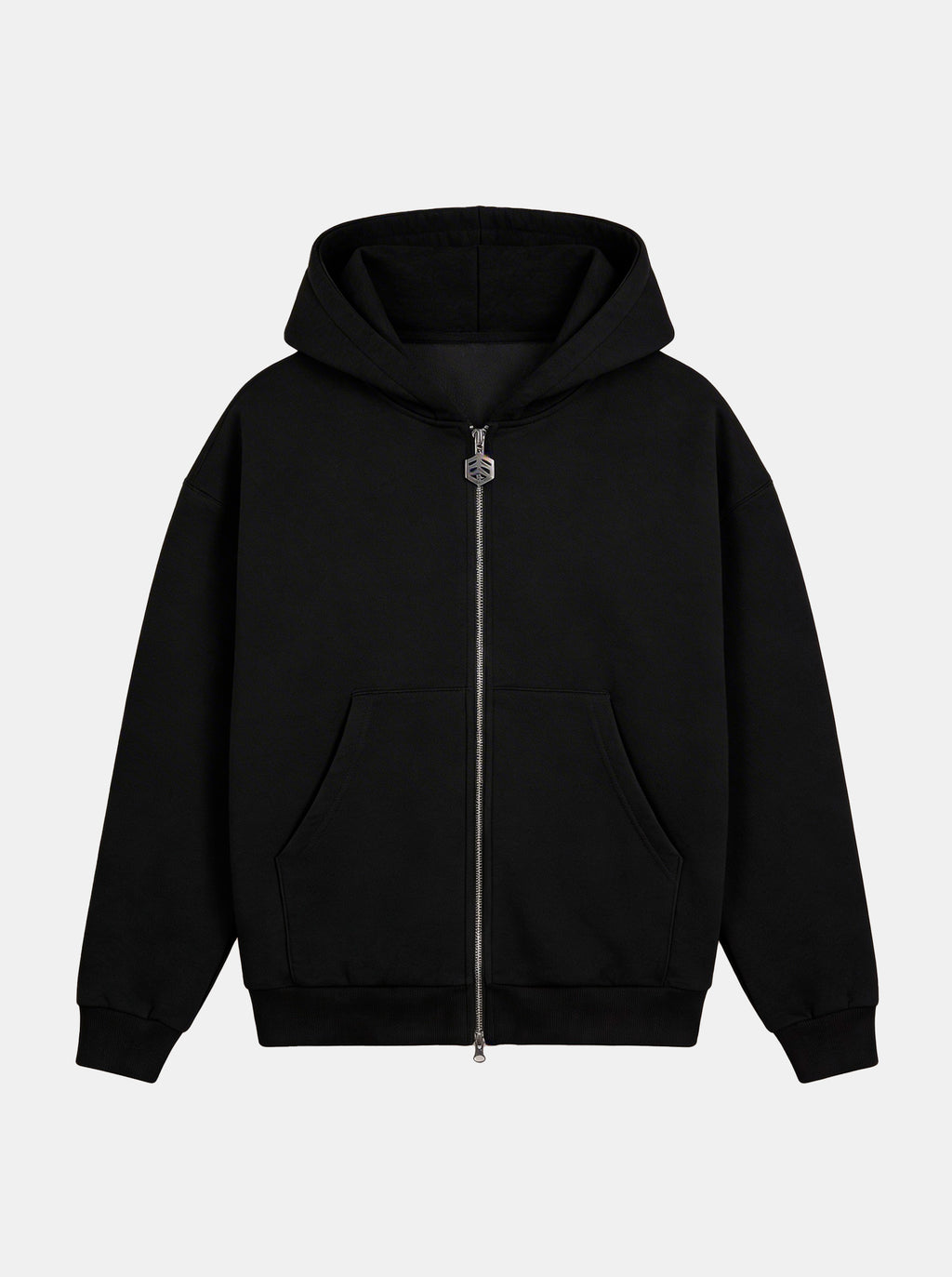 Casaco Double Zip Capuz Duplo Preto