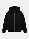 Casaco Double Zip Capuz Duplo Preto