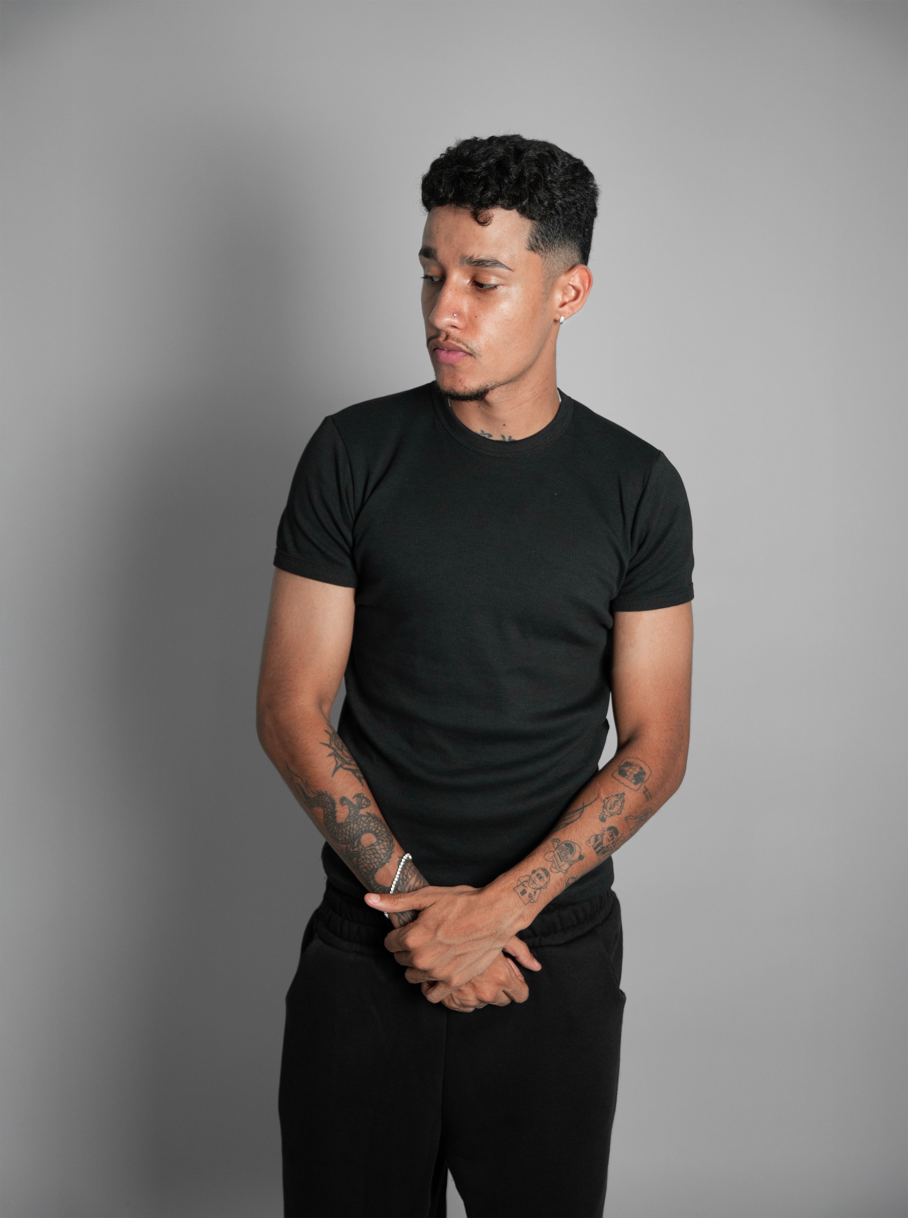 Camiseta Canelada Preta